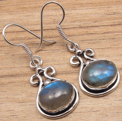 IMPORTED FROM INDIA!! - GORGEOUS NATURAL LABRADORITES IN STERLING SILVER EARRINGS!!