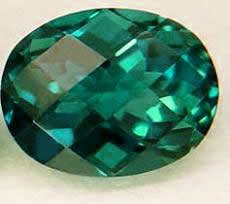 NATURAL TOPAZ -  EMERALD GREEN OVAL CUT WITH CHECKERBOARD - 5.080cts!!