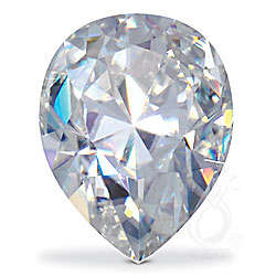 CUBIC ZIRCONIUM - AAA DIAMOND WHITE PEAR FACETED  - 2.95cts