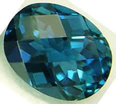 TOPAZ -  LONDON BLUE OVAL CUT WITH CHECKERBOARD TABLE - 3.110cts!