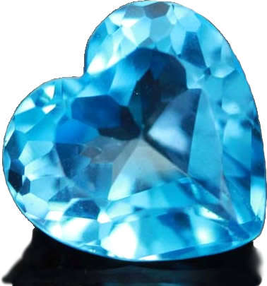 CUBIC ZIRCONIUM - SWISS BLUE HEART SHAPE DIAMOND CUT  - 1.46cts