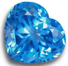 CUBIC ZIRCONIUM - SWISS BLUE HEART SHAPE DIAMOND CUT  - 1.015cts
