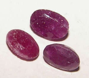 NATURAL RUBY PARCEL OF 3 -  PIGEON BLOOD RED OVAL CUT -1.810cts