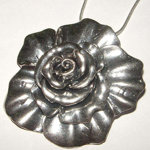 BEAUTIFUL AND BIG!!! STUNNING TIBETAN SILVER FLOWER PENDANT ENHANCER!
