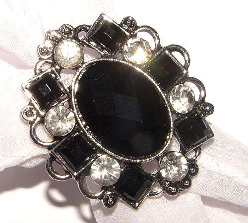 ***FAIRYTALE COLLECTION*** GORGEOUS LUCITE AND RHINESTONE ADJUSTABLE DRESS RING.