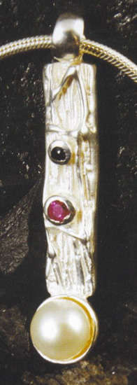 SILVERADO BY ARGENTI ORO SA - STUNNING FULLY IMPORTED HAND MADE PENDANT WITH NATURAL PEARL!