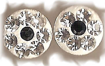 CUTE CRYSTAL STERLING SILVER STUD EARRINGS!