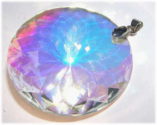 BIG ROUND SPARKLING RAINBOW CRYSTAL PENDANT