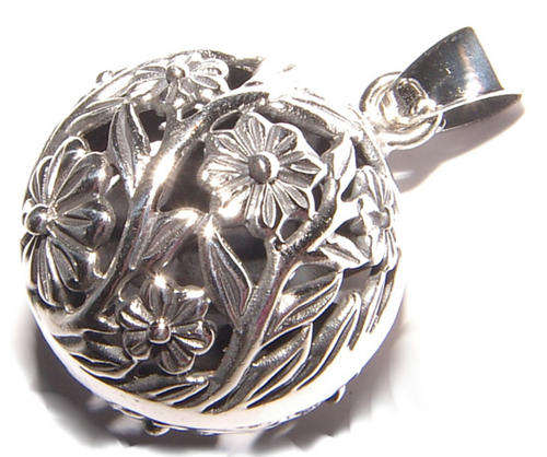 STUNNING MYSTIC BELL STERLING SILVER PENDANT .