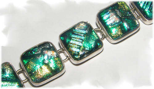 UNIQUE DICHROIC FUSED GLASS JEWELLERY - BEAUTIFUL  BRACELET
