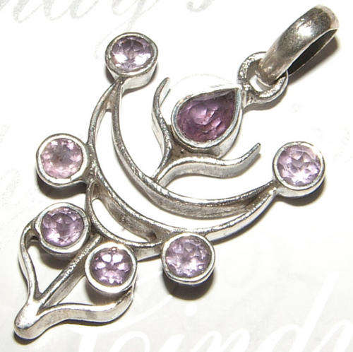 Genuine Natural  AMETHYST  Sterling Silver  Pendant!