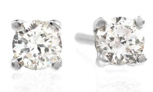 5mm ROUND CUT BRILLIANT WHITE SIMULATED CZ STERLING SILVER STUD EARRINGS!