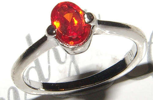 SWEET WHITE GOLD PLATED IMPERIAL GARNET CZ RING
