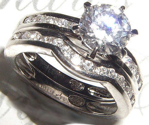 CLASSIC ENGAGEMENT BRILLIANT "WEDDING RING SET"  SIZE N