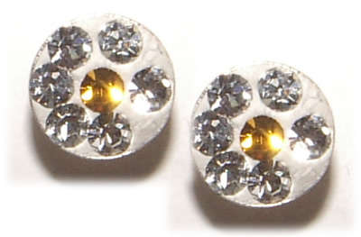 CUTE CRYSTAL STERLING SILVER STUD EARRINGS!
