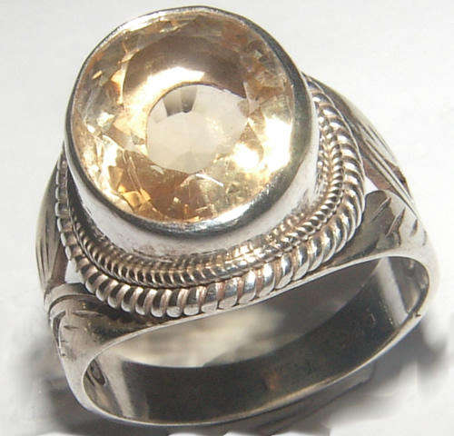 STUNNING NATURAL CITRINE IN STERLING SILVER RING!!!