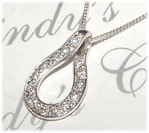 CUBIC ZIRCONIA STERLING SILVER CIRCLE OF LIFE FILIGREE PENDANT