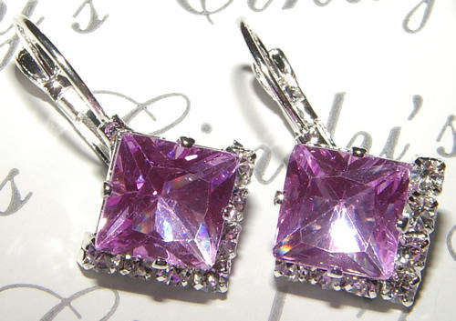 CUTE  SILVER  CZ DANGLING EARRINGS!