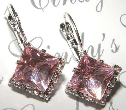 CUTE  SILVER  CZ DANGLING EARRINGS!