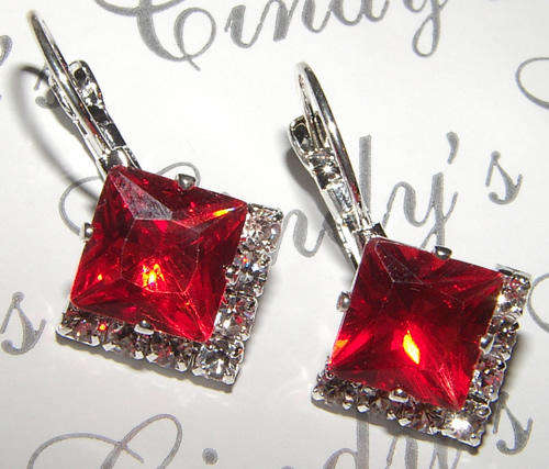 CUTE  SILVER  CZ DANGLING EARRINGS!