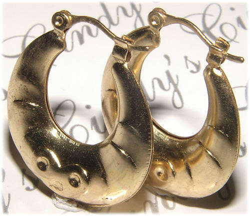 Fashion Jewellery - BIG Fancy GP Creole Hoop Earrings