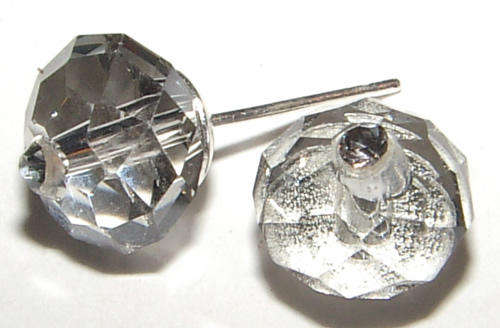 10mm FANCY CUT GLASS CRYSTAL EARRING STUDS