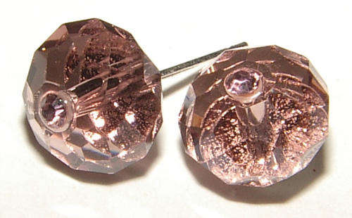 10mm ROUND CUT LUCITE BEAD EARRING STUDS