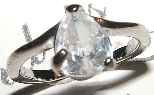 SWEET WHITE GOLD PLATED WHITE CZ RING