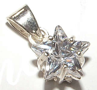WHITE CZ STERLING SILVER  PENDANT