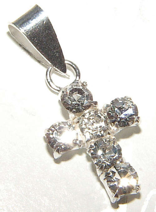 Sterling Silver SWAROVSKI CRYSTAL Cross Pendant!