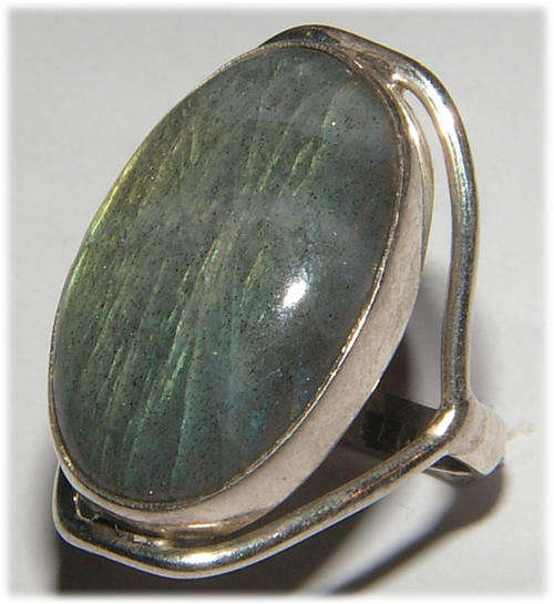 NATURAL LABRADORITE SOLID STERLING SILVER RING - STUNNING!!