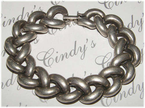 STUNNING THICK BURNISHED SILVER BRACELET!