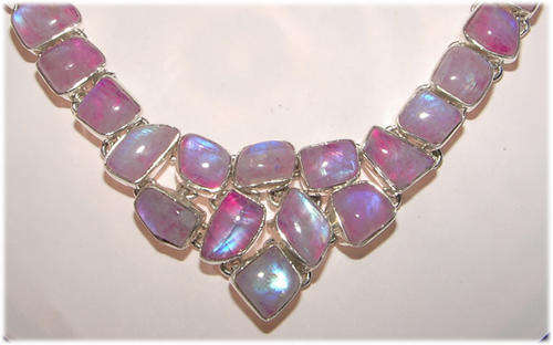 ***PRETTY GENUINE MOONSTONES*** IN STUNNING STERLING SILVER HANDMADE NECKLACE!!