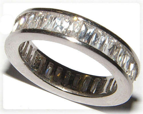 DIAMOND SIMULANT STERLING SILVER ETERNITY RING - A STUNNING DESIGN