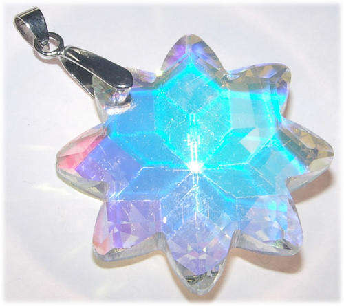 BIG ROUND SPARKLING RAINBOW CRYSTAL PENDANT