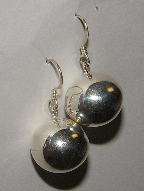 STERLING SILVER DANGLING BALL EARRINGS