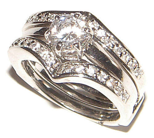 CLASSIC ENGAGEMENT BRILLIANT "WEDDING RING SET"  SIZE O