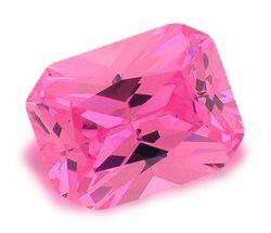 ***AMAZING COLOUR AND SPARKLE!! *** PINK ICE OCTAGON PRINCESS CUT CUBIC ZIRCONIUM -  4.20cts!!