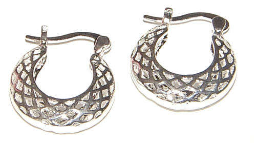 Fashion Jewellery - Fancy Silver Creole Hoop Earrings