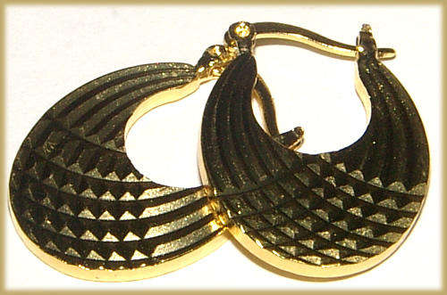Fashion Jewellery - Fancy GP Creole Hoop Earrings