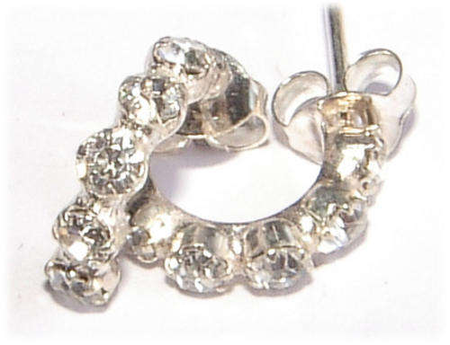 SWAROVSKI CRYSTAL --- HALF MOON STUD EARRINGS!