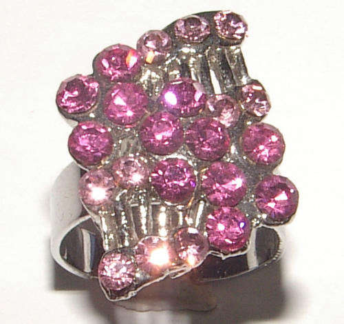 EXTREMELY BLING!!!  WHITE RHINESTONE Bling-Ring!