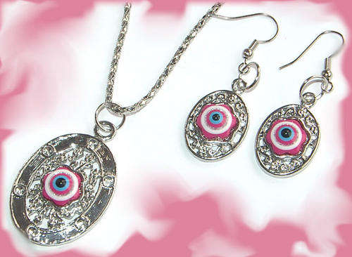 ***ALL SEEING EYE!*** STUNNING GREEK MYTHOLOGICAL EVIL EYE NECKLACE AND EARRINGS SET!!!