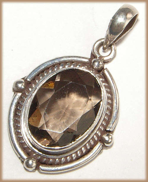 ***SMOKEY QUARTZ!!*** STERLING SILVER  PENDANT - STUNNING ITEM!