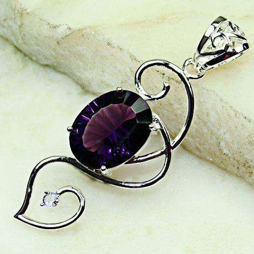 ***NATURAL GEMSTONES!!!***STUNNING NATURAL AMETHYST IN STERLING SILVER PENDANT!!!