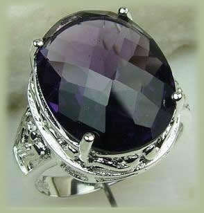 ***NATURAL GEMSTONES!!!***STUNNING NATURAL AMETHYST IN STERLING SILVER RING!!!
