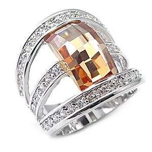 ***SIMPLY BEAUTIFUL!!!***STUNNING ELEGANT NEW 8.5 CARAT CHAMPAGNE CZ WOMEN'S RING!
