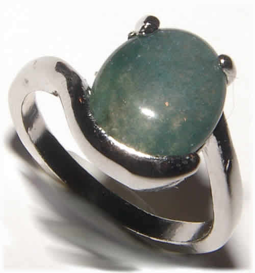 *** AU NATURAL!!*** NATURAL AVENTURINE SILVER  RING - NEW!