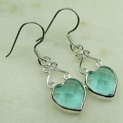 ***NATURAL GEMSTONES!!!***STUNNING NATURAL SKY BLUE TOPAZ IN STERLING SILVER EARRINGS!!!