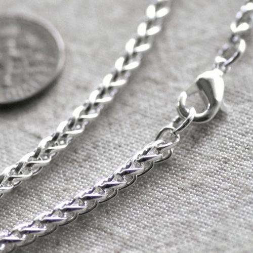 ***THICK!!!***Solid Sterling Silver ITALIAN Wheat Link Chain!